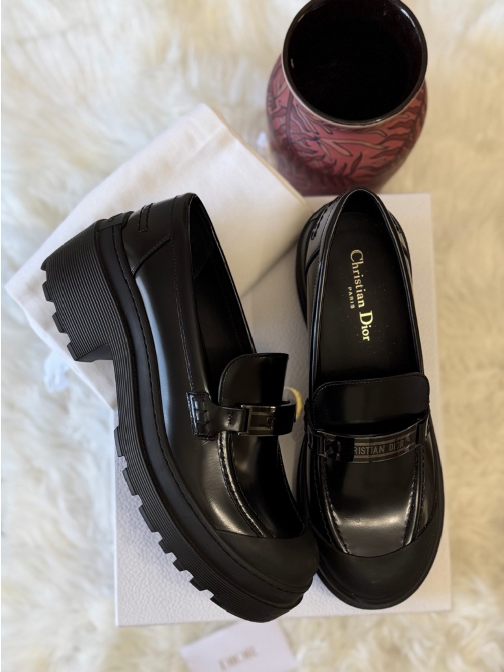 Christian Dior CalfSkin Code Lug Platform Loafer